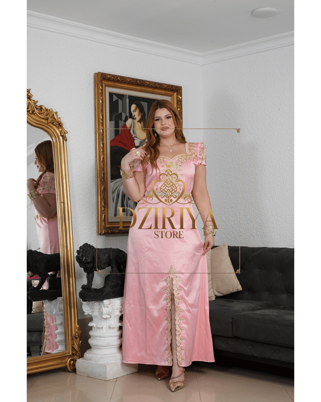 ✨ قندورة فتلة بالستان مع حزام ✨