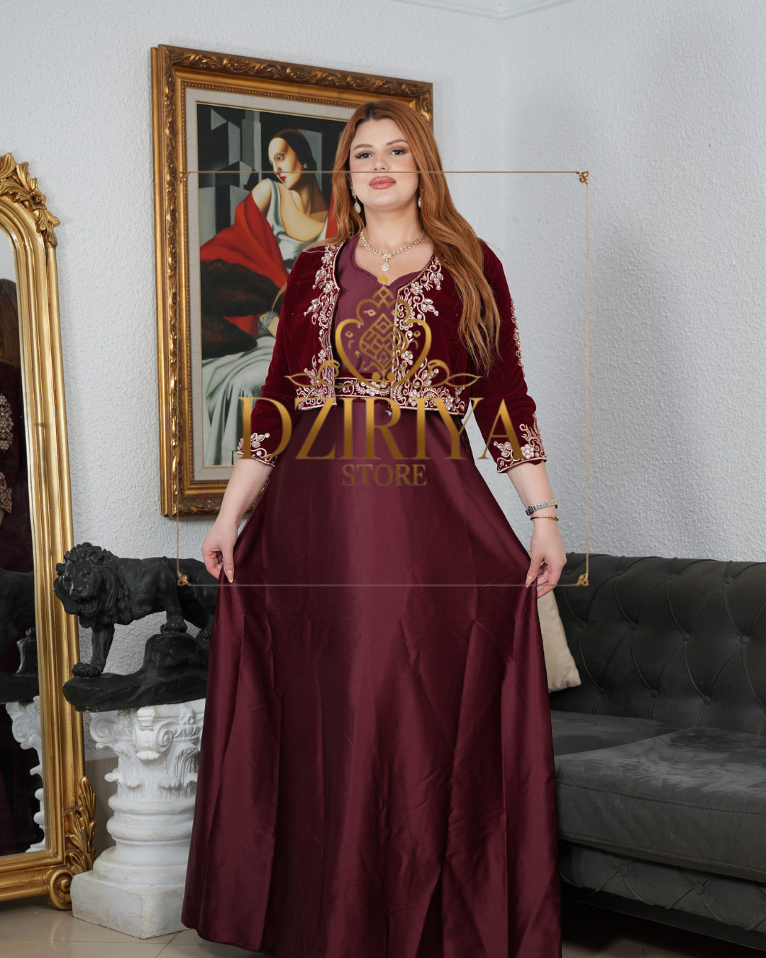 🖤❤💚 روب كراكو + فيستة و حزام 💫