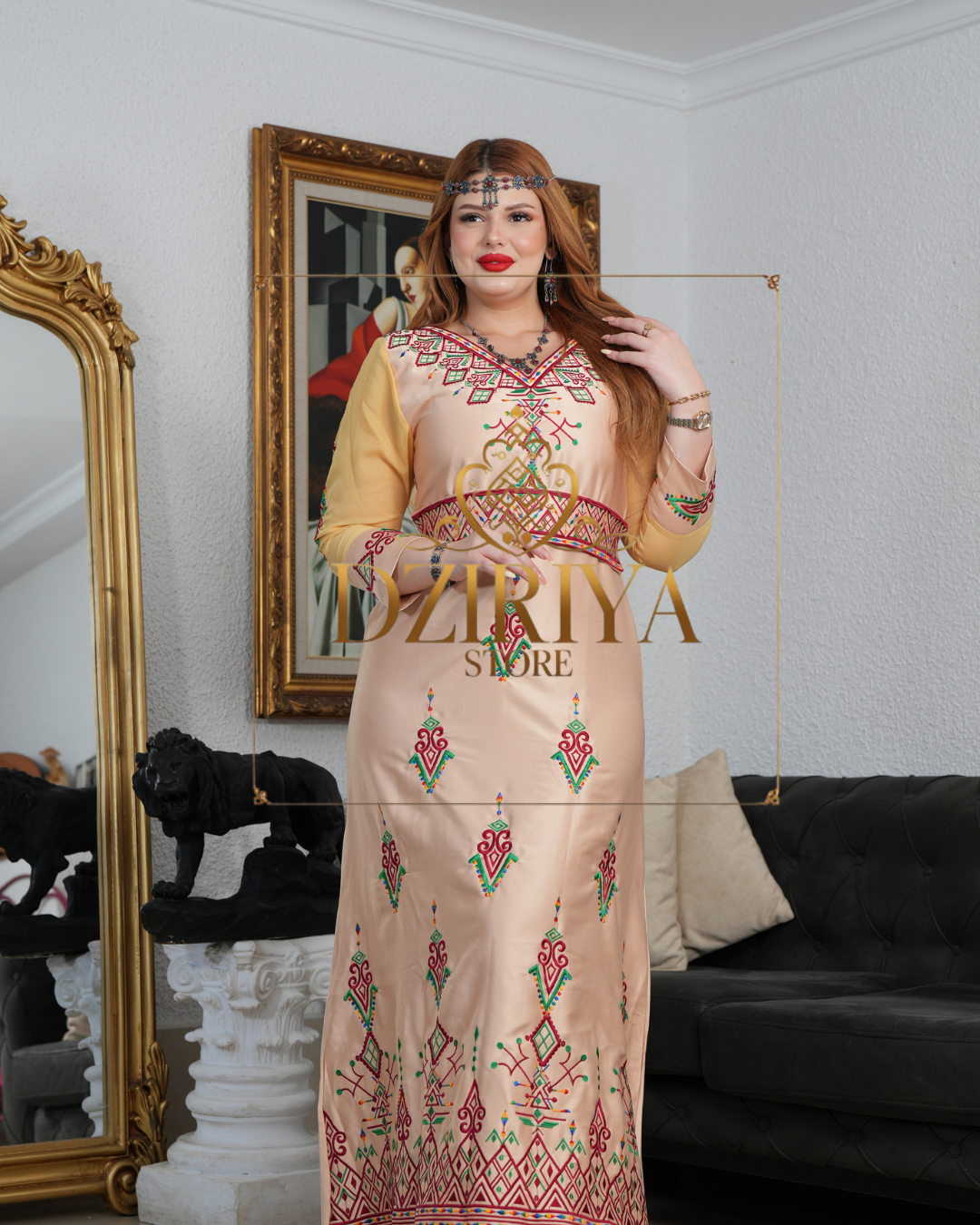 👗 روب قبائلي + حزام طرز حر