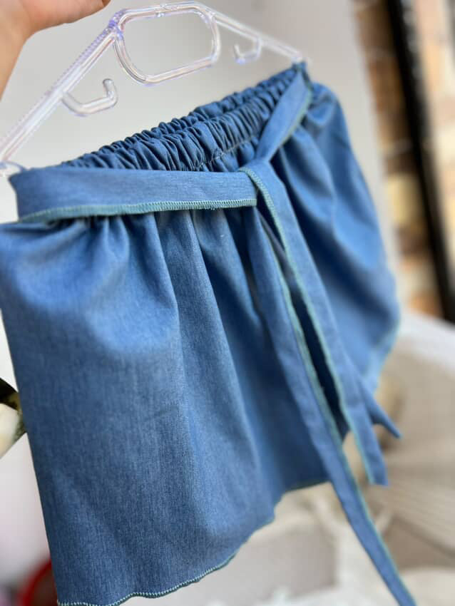 ✨ Pyjama Short Mariée – Jean & Satin ✨